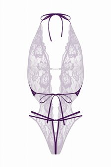 Kanten open kruis body Renee- paars
