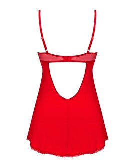 Obsessive - Ingridia Chemise en String - Rood