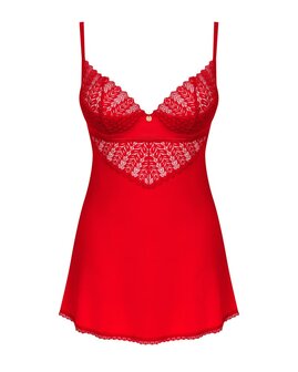 Obsessive - Ingridia Chemise en String - Rood