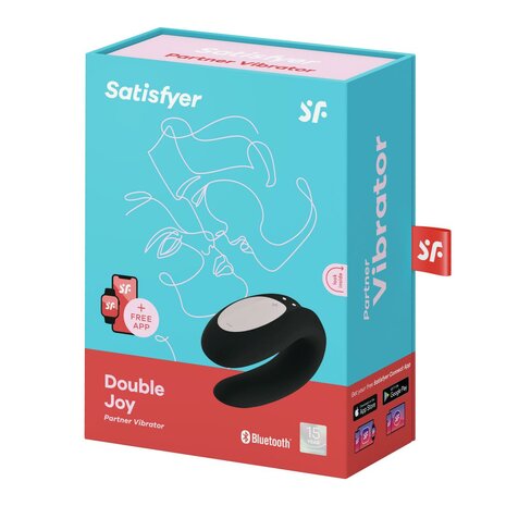 Satisfyer Double Joy Koppel Vibrator- Zwart