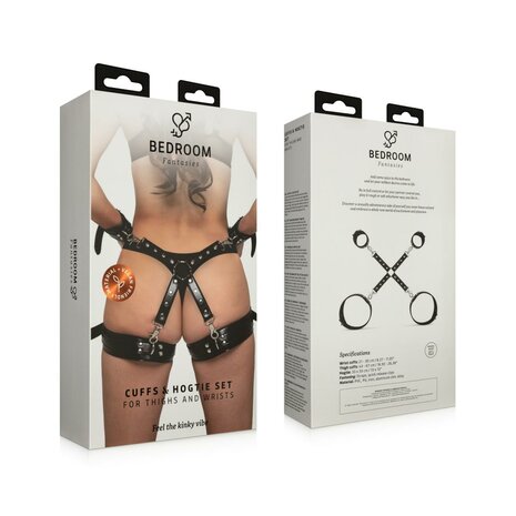 Bedroom Fantasies - Handboeien en Hogtie Set - Zwart