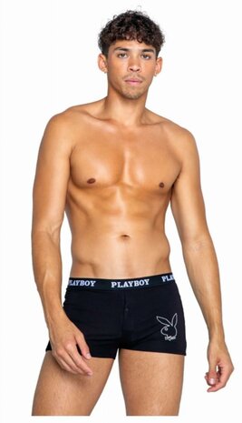 Playboy Lingerie - Heren Tuxedo Modal Boxer - Zwart
