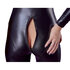 Wetlook Catsuit Met Lange Mouwen En Rits - Zwart_